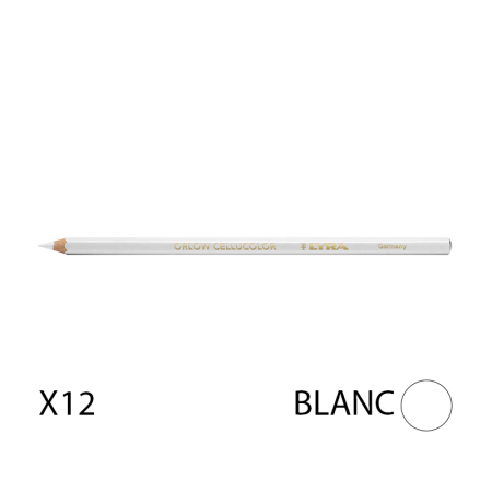 Lot de 12 Crayons universels CELLUCOLOR Blanc LYRA