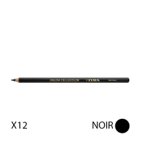 Lot de 12 Crayons universels 17,8cm ORLOW CELLUCOLOR Noir LYRA