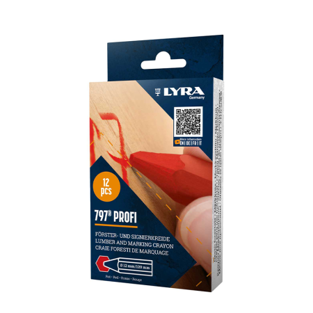 Lot de 12 Craies de marquage à l'huile 795 BASIC Rouge LYRA