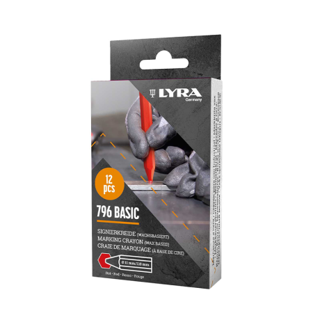 Lot de 12 Craies de marquage à la cire 796 BASIC Rouge LYRA