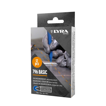 Lot de 12 Craies de marquage à la cire 796 BASIC Bleu LYRA