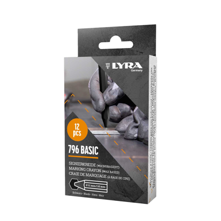 Lot de 12 Craies de marquage à la cire 796 BASIC Noir LYRA