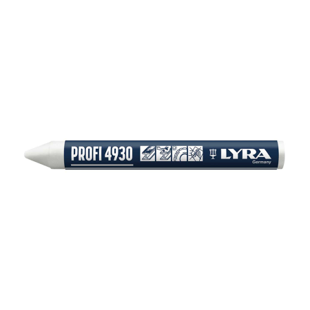 Lot de 12 Craies de marquage à la cire PROFI 4960 Blanche LYRA
