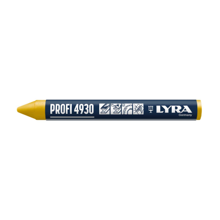 Lot de 12 Craies de marquage à la cire PROFI 4960 Jaune LYRA