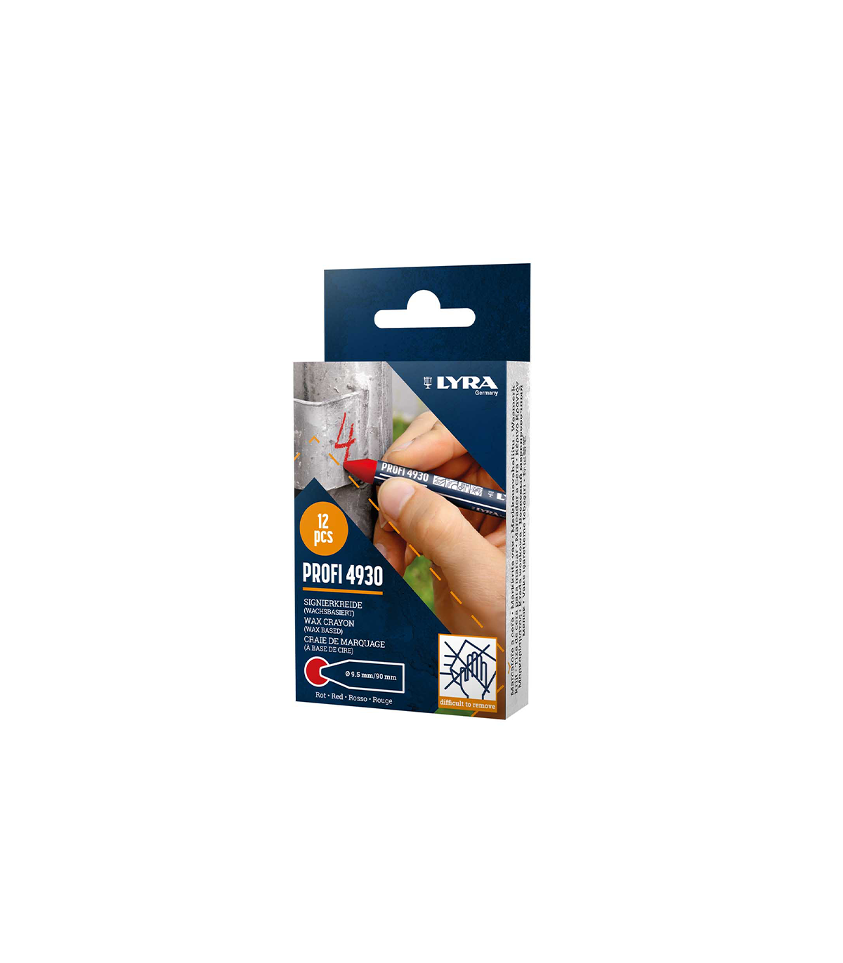 Lot de 12 Craies de marquage à la cire PROFI 4960 Rouge LYRA