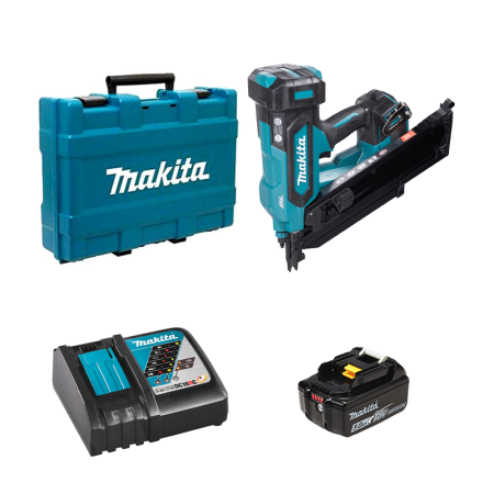 Cloueur de charpente 18V DBN900ZK + 1 batterie BL1850B 18V 5 Ah + chargeur rapide DC18RC MAKITA