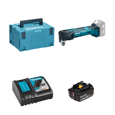 Découpeur-ponceur DTM51ZJ + 1 batterie BL1850B 18V 5Ah + 1 chargeur rapide DC18RC MAKITA