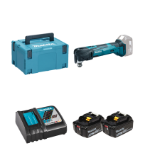 Découpeur-ponceur DTM51ZJ + 2 batteries BL1850B 18V 5Ah + 1 chargeur rapide DC18RC MAKITA