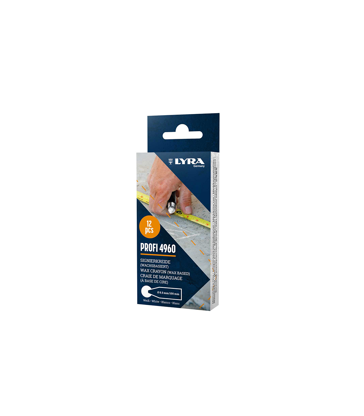 Lot de 12 Craies de marquage à la cire PROFI 4960 Blanche LYRA
