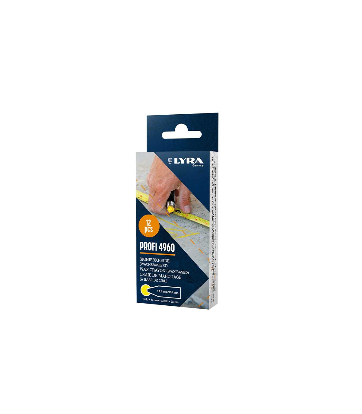 Lot de 12 Craies de marquage à la cire PROFI 4960 Jaune LYRA