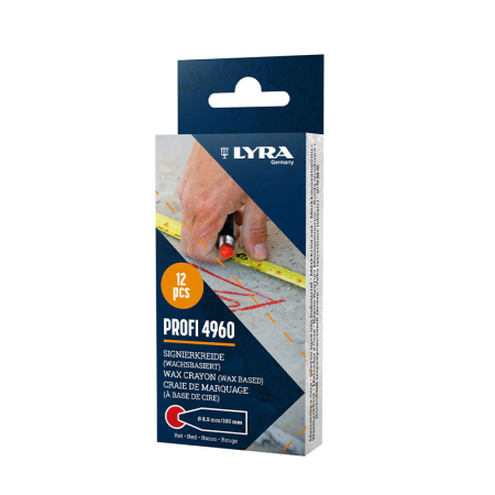 Lot de 12 Craies de marquage à la cire PROFI 4960 Rouge LYRA