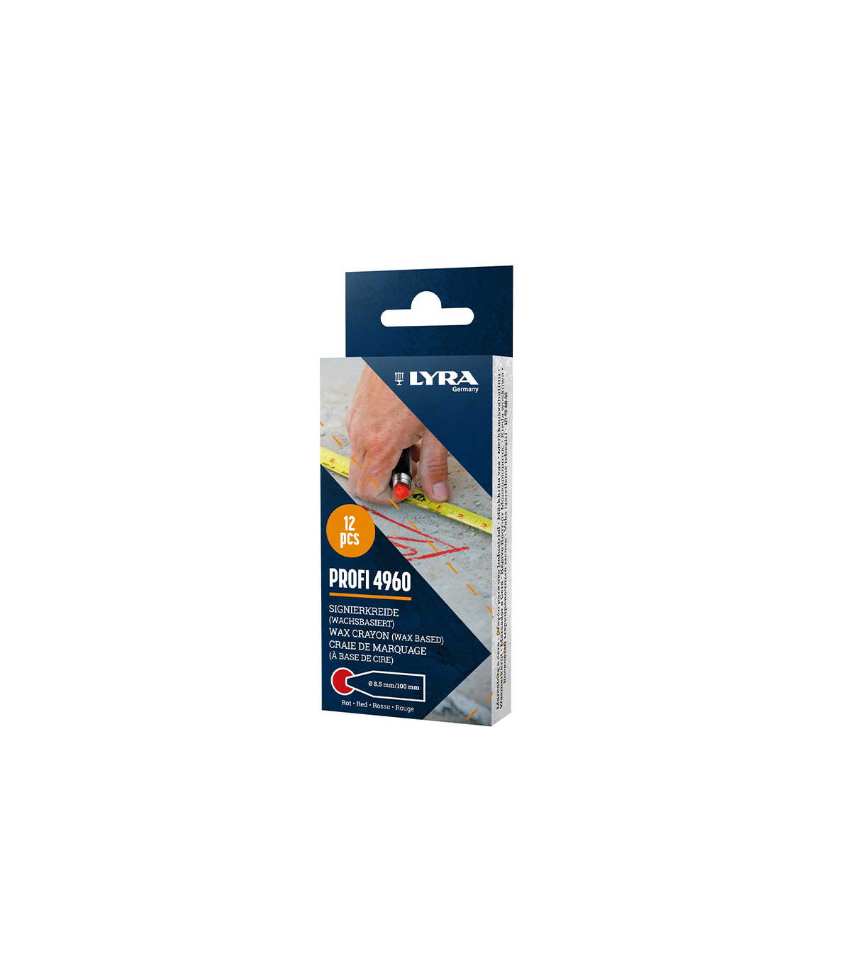 Lot de 12 Craies de marquage à la cire PROFI 4960 Rouge LYRA