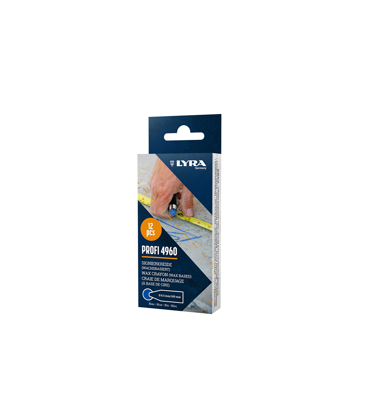 Lot de 12 Craies de marquage à la cire PROFI 4960 Bleu LYRA