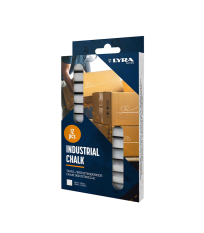 Lot de 12 Craies Ø11x85mm INDUSTRIAL CHALK Blanche LYRA