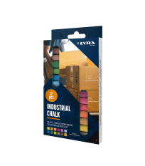 Lot de 12 Craies Ø11x85mm INDUSTRIAL CHALK Multicolore LYRA