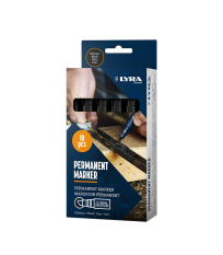Lot de 10 Marqueurs permanents 2-6mm Noir LYRA
