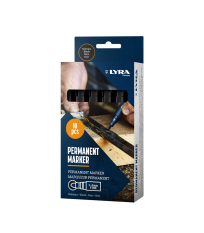 Lot de 10 Marqueurs permanents 1-4mm Noir LYRA
