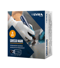 Lot de 10 Marqueurs permanents GROSSO MARK 4-12mm Noir LYRA