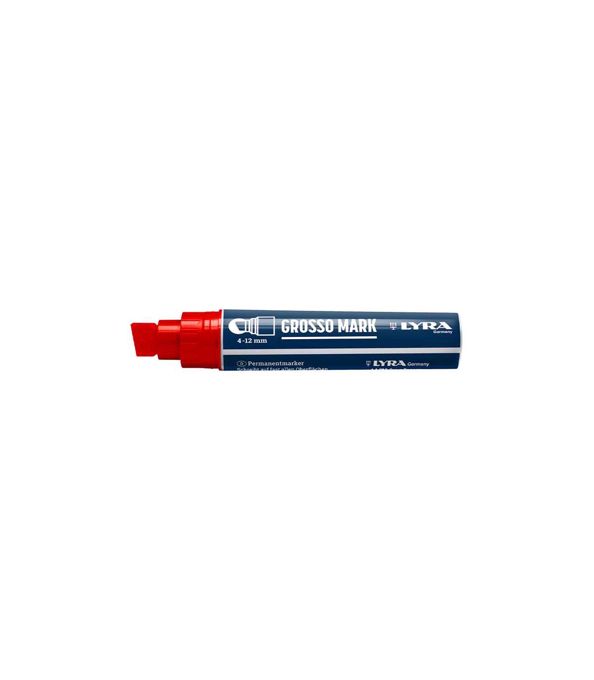 Lot de 10 Marqueurs permanents GROSSO MARK 4-12mm Rouge LYRA