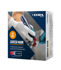 Lot de 10 Marqueurs permanents GROSSO MARK 4-12mm Rouge LYRA