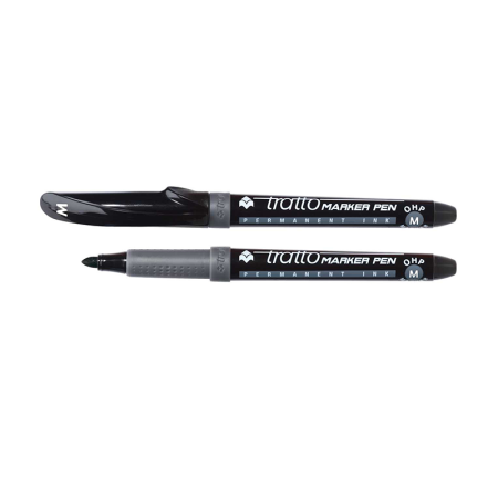 Lot de 8 Marqueurs permanents TRATTO 1,0mm Noir LYRA
