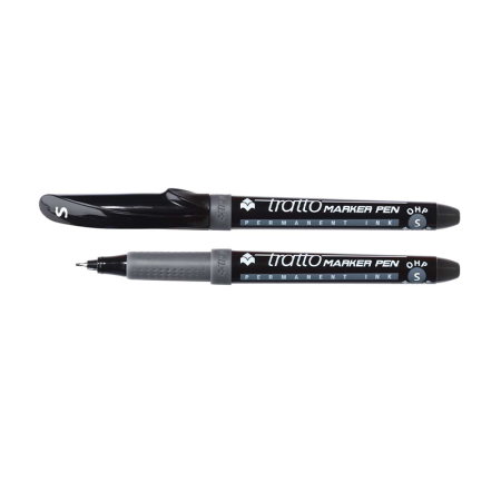 Lot de 8 Marqueurs permanents TRATTO 0,5mm Noir LYRA