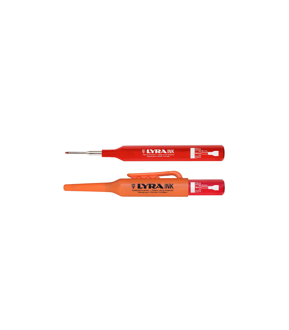 Lot de 10 Marqueurs permanents pour trous profonds Rouge LYRA INK