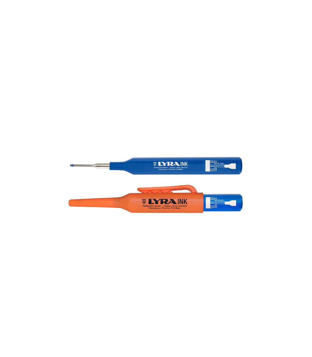 Lot de 10 Marqueurs permanents pour trous profonds Bleu LYRA INK