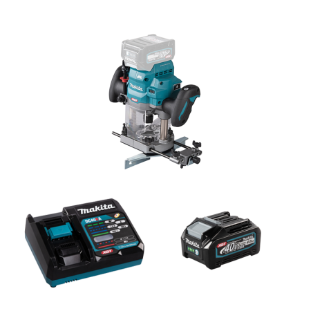 Défonceuse 40V Ø12mm RP001GZ + 1 batterie 40V 4 Ah + chargeur rapide DC40RA MAKITA