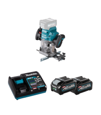Défonceuse 40V Ø12mm RP001GZ + 2 batteries 40V 4 Ah + chargeur rapide DC40RA MAKITA