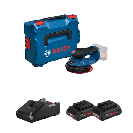 Ponceuse excentrique Ø150 mm GEX 18V-150-3 + 2 batteries Procore 18V 4 Ah + 1 chargeur GAL 18V-40 BOSCH