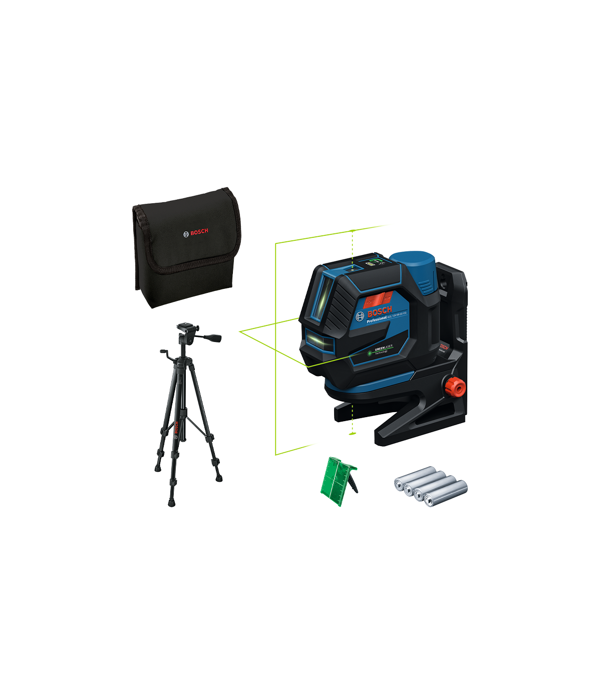 Laser points et lignes vert Pile GCL 12V-50-22 CG + Trépied BT 150 BOSCH