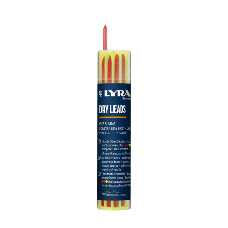 Étui de 12 mines universelles Rouges Ø2,8 x 100 mm LYRA