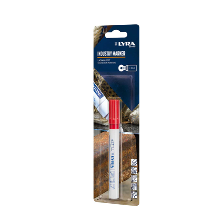 Marqueur peinture industrielle 2-4mm Rouge LYRA