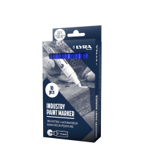 Lot de 10 Marqueurs peintures industrielles 2-4mm Bleu LYRA