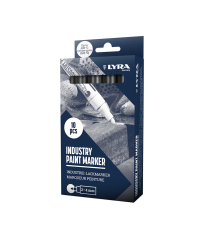Lot de 10 Marqueurs peintures industrielles 2-4mm Noir LYRA