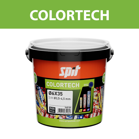 Seau 500 chevilles bi-matière universelle COLORTECH 6x35 sans vis SPIT