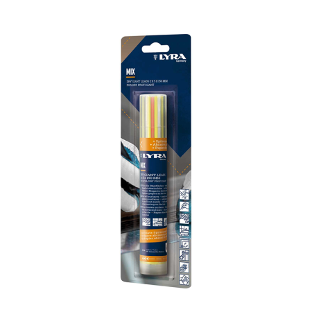 Étui de 12 mines MIX de couleurs PROFI GIANT 2x5x150 mm LYRA