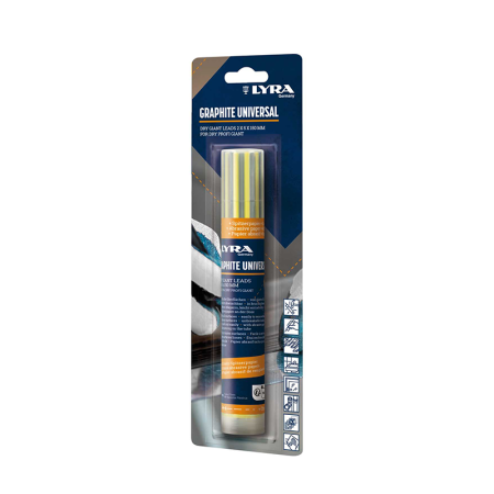Étui de 12 mines universelles Graphite 2B PROFI GIANT 2x5x150 mm LYRA