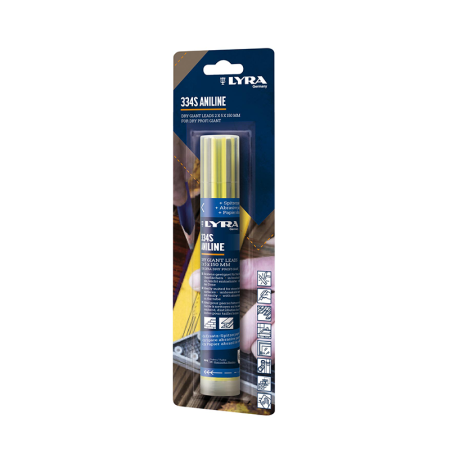 Étui de 12 mines 334 Graphite Aniline supports humides PROFI GIANT 2x5x150 mm LYRA