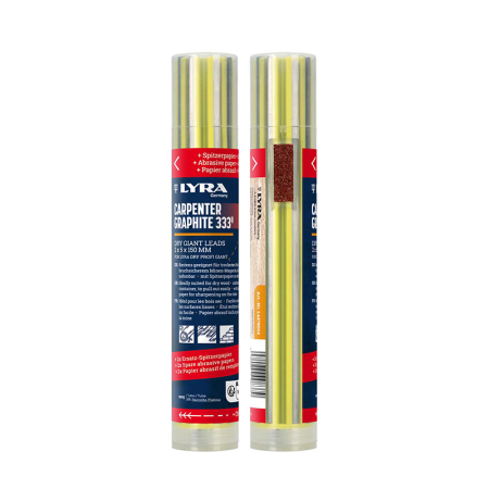 Étui de 12 mines 333 Graphite 2H Charpentier PROFI GIANT 2x5x150 mm LYRA