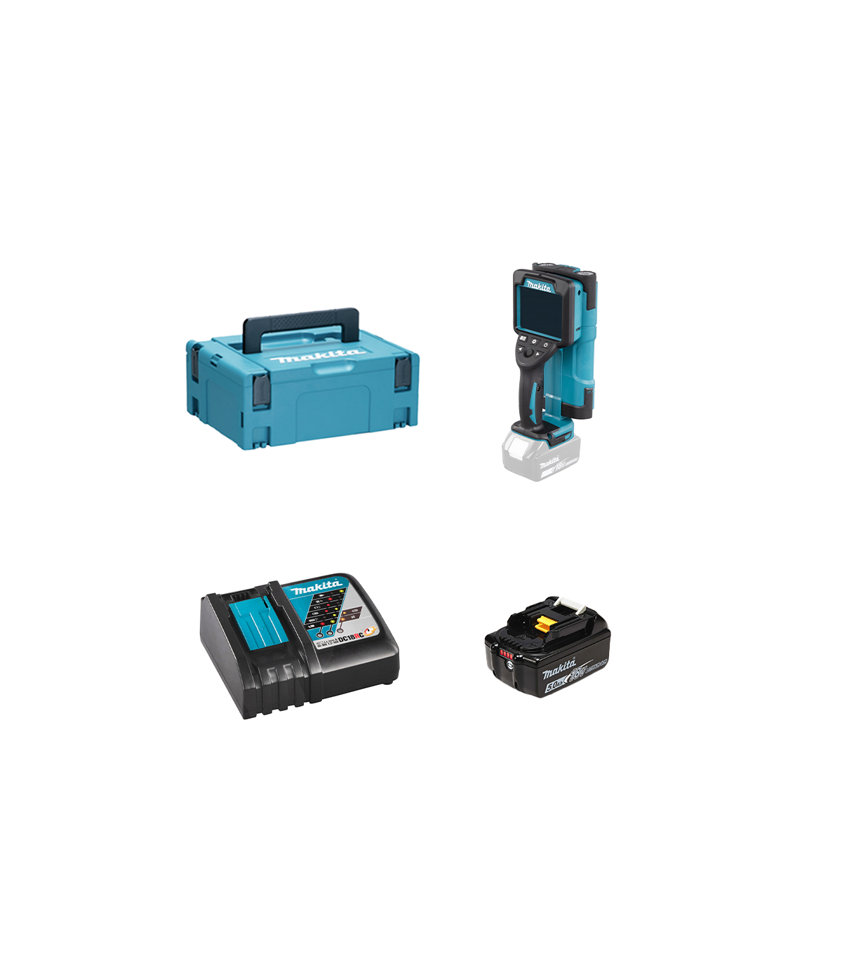 Scanner mural 18V DWD181ZJ + 1 batterie BL1850B 18V 5Ah + 1 chargeur rapide DC18RC MAKITA