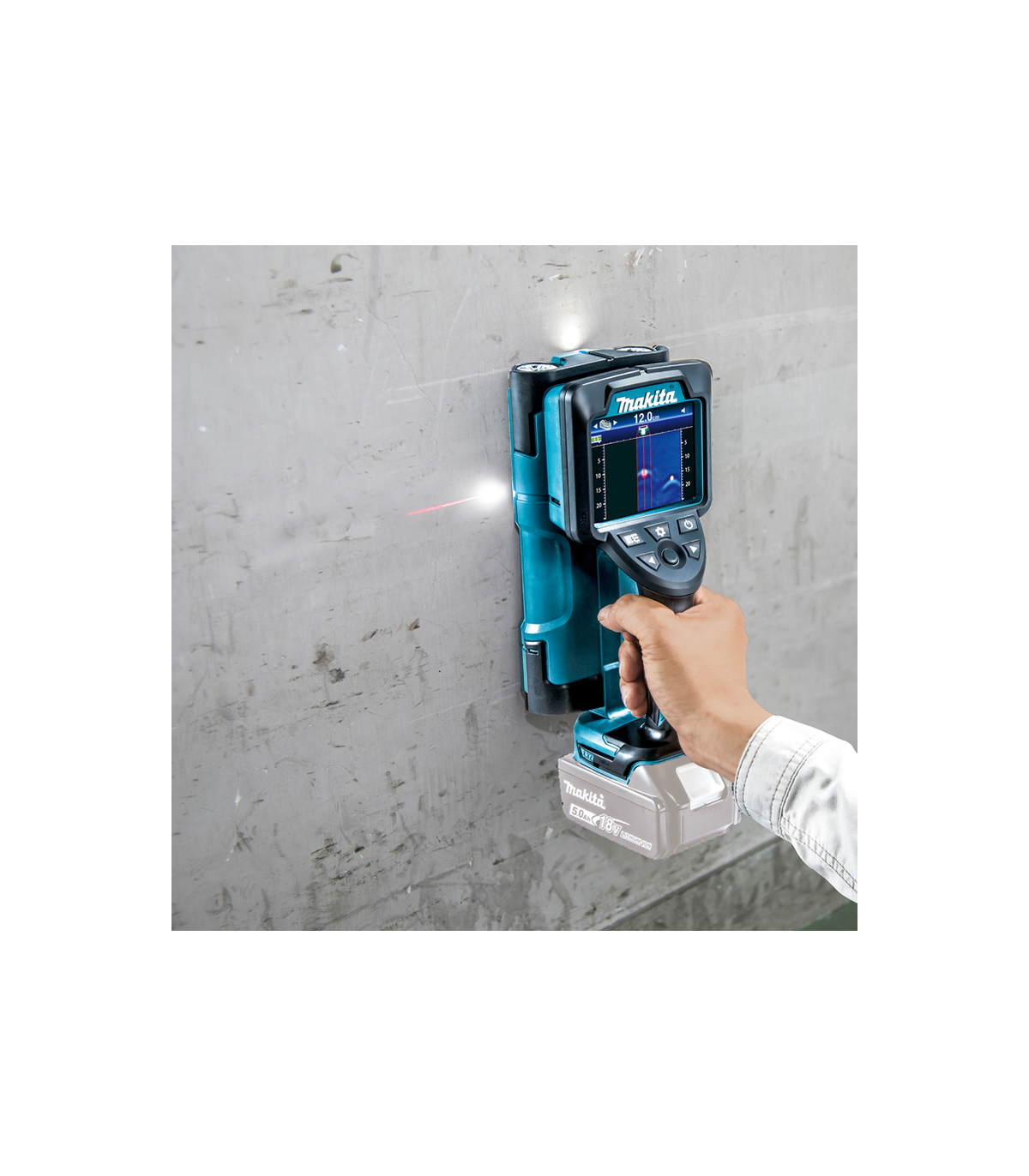 Scanner mural 18V DWD181ZJ + 2 batteries BL1850B 18V 5Ah + 1 chargeur rapide DC18RC MAKITA