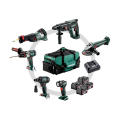 Pack de 6 machines 18V (Perceuse à percussion + Visseuse à chocs + Perforateur + Meuleuse + Scie sabre + Lampe torche) METABO