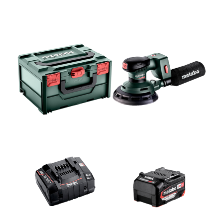 Ponceuse excentrique Ø150 mm 18V SXA 18 LTX 150 BL + 1 batterie 18V 5,2 Ah + Chargeur rapide ASC 145 METABO