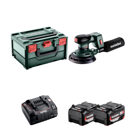 Ponceuse excentrique Ø150 mm 18V SXA 18 LTX 150 BL + 2 batteries 18V 5,2 Ah + Chargeur rapide ASC 145  METABO