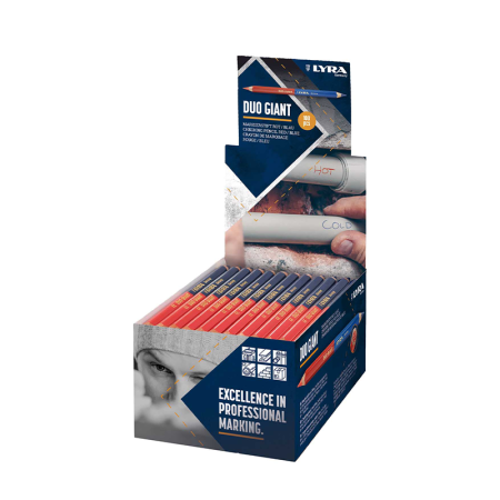 Lot de 100 Crayons de marquage DUO GIANT Rouge/Bleu LYRA