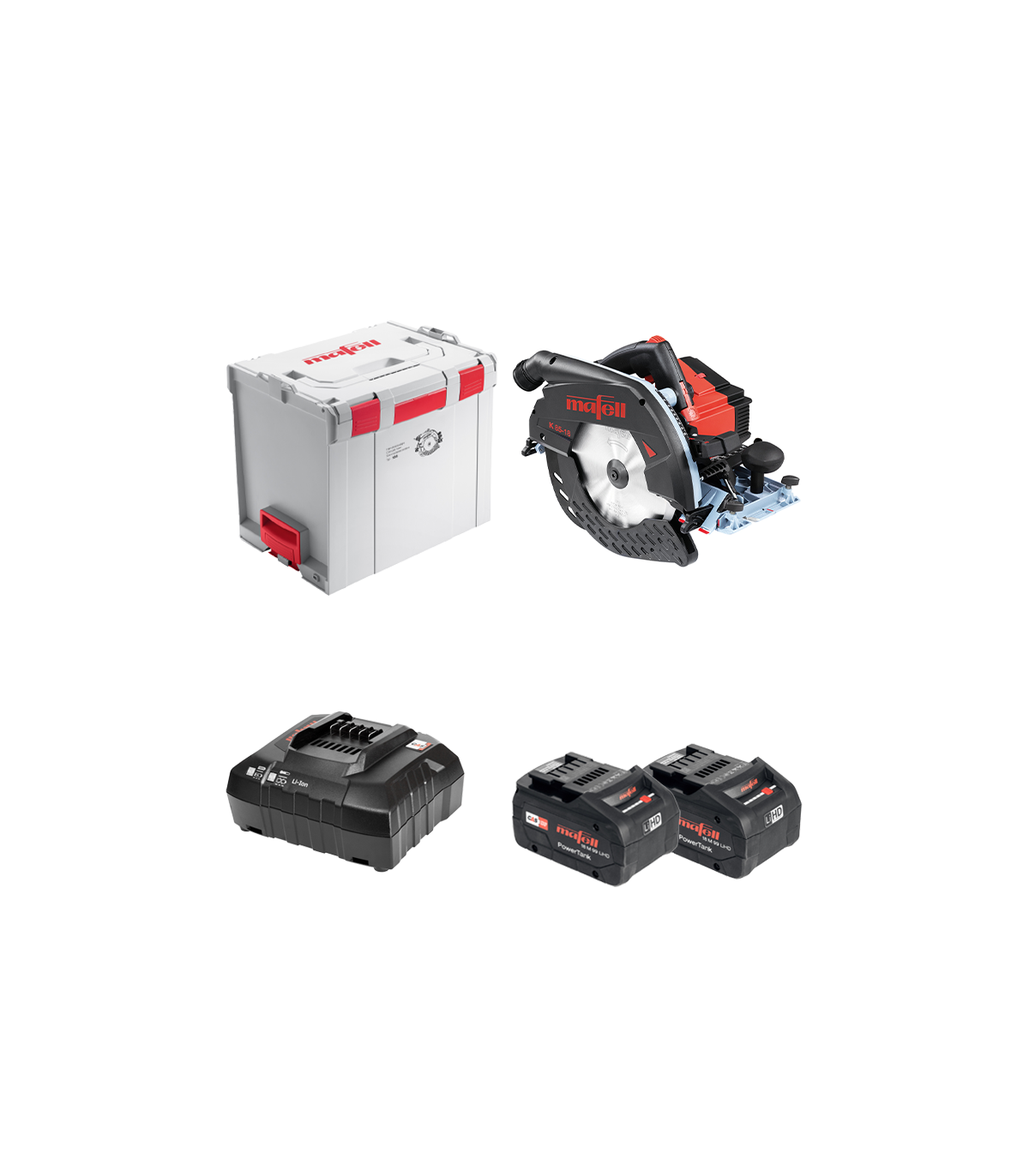 Scie circulaire sans fil 18V Ø237mm K 85-18 PURE + 2 batteries 18 M 99 + chargeur rapide APS 18 M MAFELL