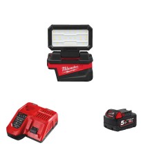 Projecteur de chantier 18V M18 ALIS-0 + 1 batterie 18V 5Ah + 1 chargeur M12-18FC MILWAUKEE