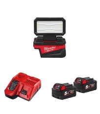 Projecteur de chantier 18V M18 ALIS-0 + 2 batteries 18V 5Ah + 1 chargeur M12-18FC MILWAUKEE